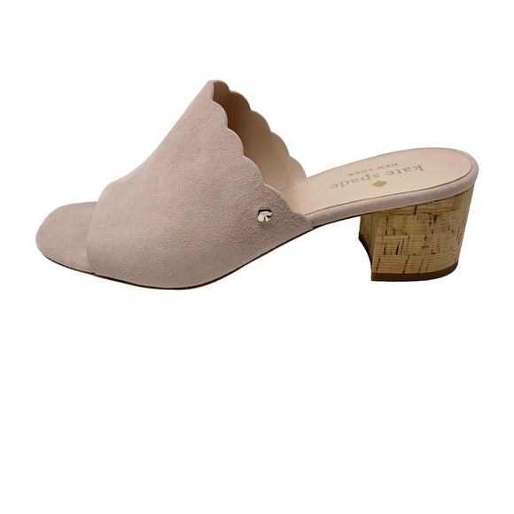NWOB Kate Spade Dusty Rose Suede Heeled Block Sandal Size 8 - Picture 3 of 8